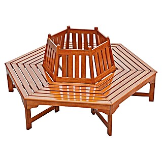 Garden Pleasure Baumbank Ontario 360° (B x T x H: 155 x 155 x 78 cm, Eukalyptus, Braun, Max. Personenzahl: 6 Stk.)