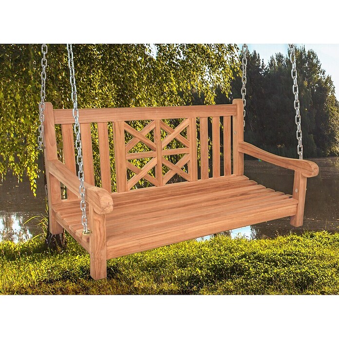Garden Pleasure Hängebank Latoa (B x T x H: 120 x 66 x 62 cm, Teak, Braun) | BAUHAUS