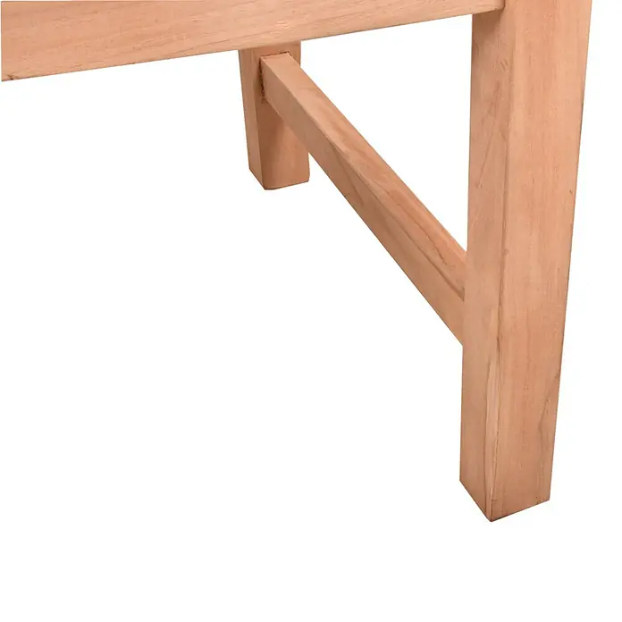 Garden Pleasure Gartenbank Pantar - B x T x H: 120 x 66 x 92 cm, Teak, Braun - Heller Holzmöbelfuß mit stabiler Querstrebe.