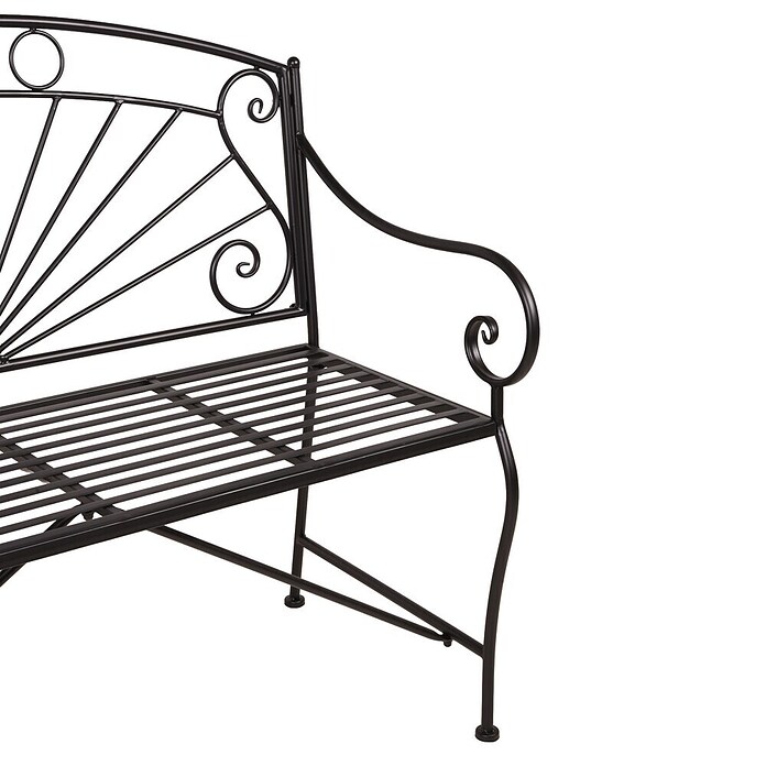 Garden Pleasure Gartenbank Pago (B x T x H: 111 x 55 x 96 cm, Stahl, Schwarz) | BAUHAUS