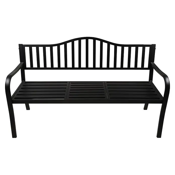 Garden Pleasure Gartenbank Segula - B x T x H: 150 x 60 x 89 cm, Stahl, Schwarz - Schwarze Metall-Gartenbank für den Außenbereich.