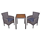 Garden Pleasure Balkonmöbel-Set Dakota (3 -tlg., Stahl, Kunststoffgeflecht, Akazie, Hellgrau) | BAUHAUS