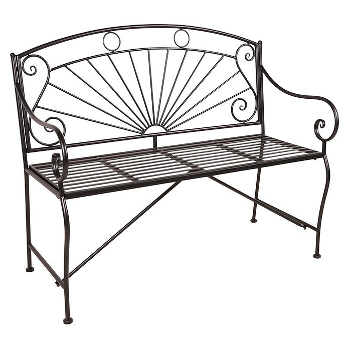 Garden Pleasure Gartenbank Pago (B x T x H: 111 x 55 x 96 cm, Stahl, Schwarz) | BAUHAUS