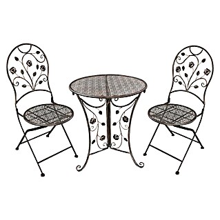 Garden Pleasure Balkonmöbel-Set Pinatubo (3 -tlg., Stahl, Bronzeton)