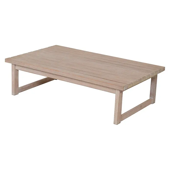 Garden Pleasure Loungemöbel-Set San Mateo - 4 -tlg., Eukalyptusholz, Kunststoffgeflecht, Polyester, Beige - Hellbrauner Couchtisch aus Holzlatten.