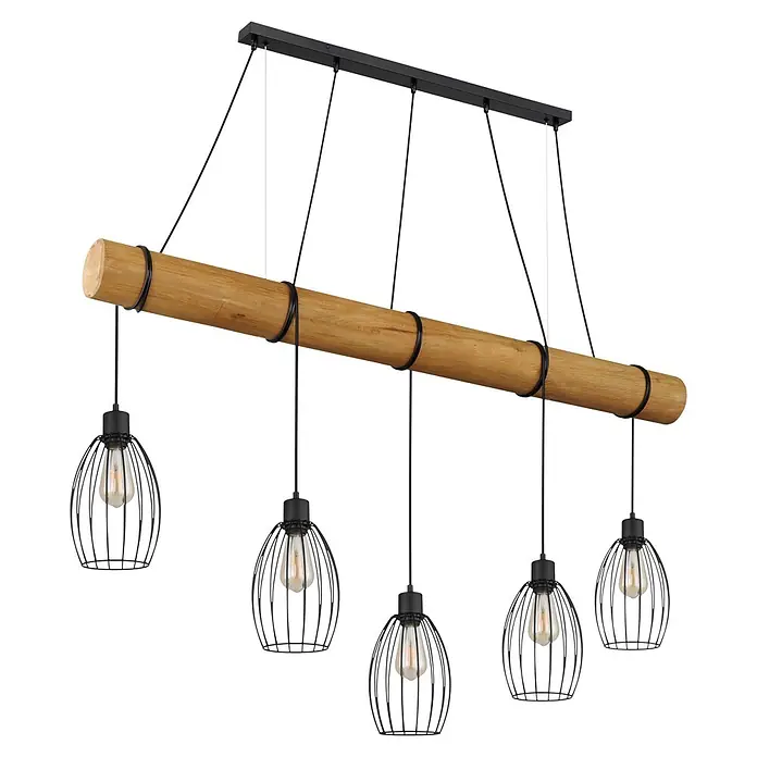 Globo Pendelleuchte Berti - 40 W, L x B x H: 1.400 x 160 x 1.500 mm, E27 - Diagonale Ansicht