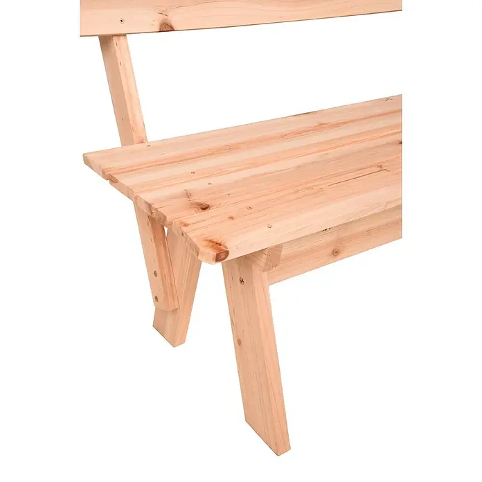 Garden Pleasure Gartenbank Rangun - B x T x H: 150 x 62 x 81,5 cm, Spießtanne, Hellbraun - Hellbraune Picknickbank aus Holz mit Sitzflächen und Stützstruktur.