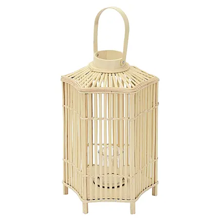 ECD Germany  Windlicht Boho Bambus Laterne
