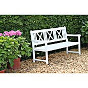 Garden Pleasure Gartenbank Malmö (B x T x H: 154 x 59 x 89 cm, Eukalyptus, Weiß, Max. Personenzahl: 3 Stk.) | BAUHAUS
