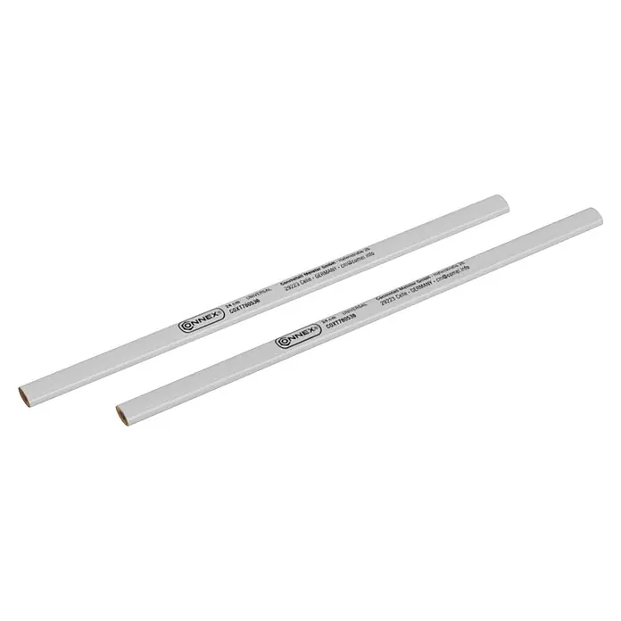 Connex Lápiz de carpintero COXT780536 - 240 mm, 2 ud. - Dos lápices de carpintero universales blancos y rectangulares.