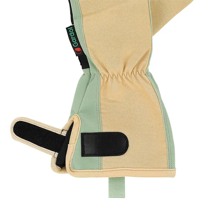 Gardol Gartenhandschuhe mit Stulpen - 8, M, Mint - Gardol hellgrüner und beiger Gartenhandschuh mit schwarzem Klettverschluss.