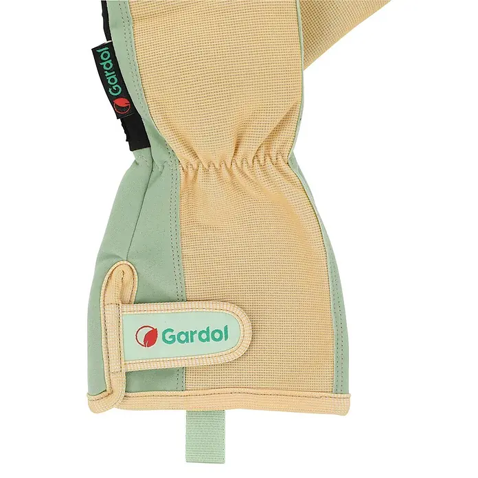 Gardol Gartenhandschuhe mit Stulpen - 8, M, Mint - Beiger und hellgrüner Gardol Gartenhandschuh mit elastischer Raffung.
