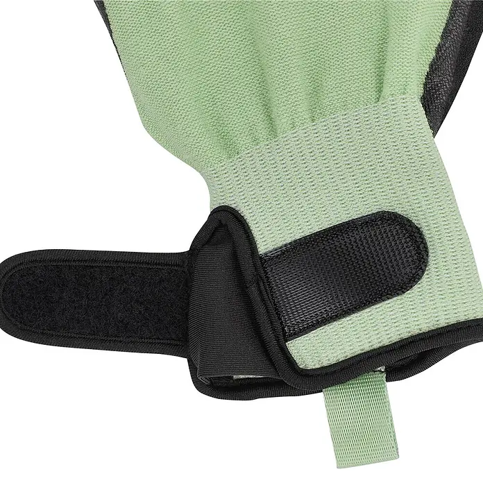 Gardol Gartenhandschuhe für Pflanzarbeiten - 9, L, Grün, 1 Stk. - Hellgrüner Arbeitshandschuh aus strukturiertem Stoff mit verstellbarem schwarzem Klettverschluss am Handgelenk.
