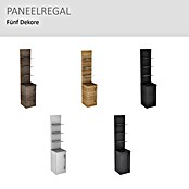 Camargue Stella Seitenschrank (32,5 x 30 x 151,6 cm, 3 Glasböden mit LED-Beleuchtung, Weiß)
