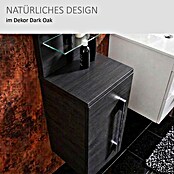 Camargue Stella Seitenschrank (32,5 x 30 x 151,6 cm, 3 Glasböden mit LED-Beleuchtung, Darkoak)