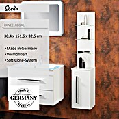 Camargue Stella Seitenschrank (32,5 x 30 x 151,6 cm, 3 Glasböden mit LED-Beleuchtung, Weiß)