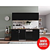 Respekta Cocina (195 cm, Con placa vitrocerámica, Negro)