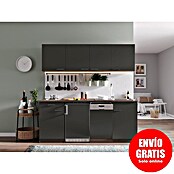 Respekta Cocina (195 cm, Con placa de dos fuegos, Gris)
