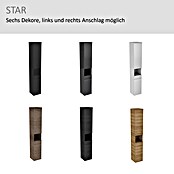 Camargue Star Hochschrank (30 x 30 x 181,6 cm, Darkoak, Ausführung: Links)