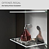 Camargue Stella Seitenschrank (32,5 x 30 x 151,6 cm, 3 Glasböden mit LED-Beleuchtung, Grafit)