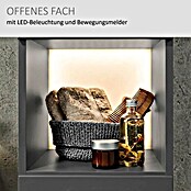 Camargue Star Hochschrank (30 x 30 x 181,6 cm, Grafit, Ausführung: Links)