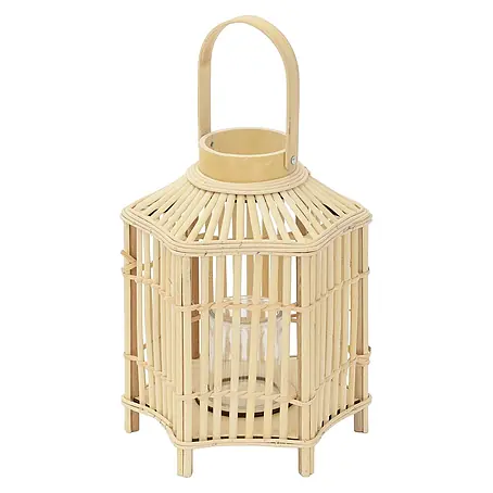 ECD Germany  Windlicht Boho Bambus Laterne