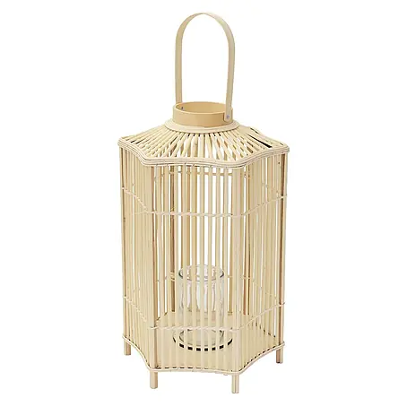 ECD Germany  Windlicht Boho Bambus Laterne
