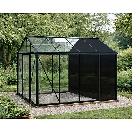 Bloomcabin  Gewächshaus Aluminium Klassik mit kleinem integrierten Stauraum