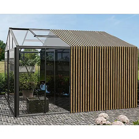 Bloomcabin  Gewächshaus Aluminium Klassik mit Accoya-Fusion und großem integrierten Stauraum
