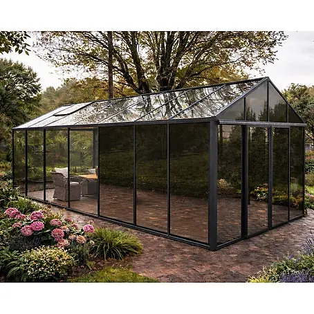 Bloomcabin  Gewächshaus Aluminium Klassik mit großem integrierten Stauraum