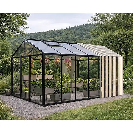Bloomcabin  Gewächshaus Aluminium Limited Edition mit Accoya-Fusion