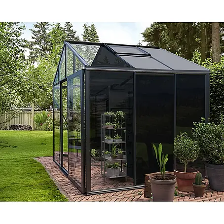 Bloomcabin  Gewächshaus Aluminium Klassik mit mittlerem integrierten Stauraum