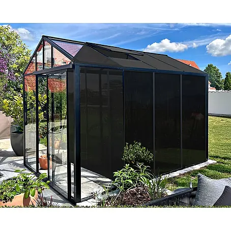 Bloomcabin  Gewächshaus Aluminium Klassik mit großem integrierten Stauraum