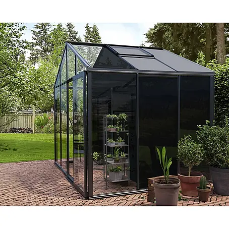 Bloomcabin  Gewächshaus Aluminium Klassik mit mittlerem integrierten Stauraum