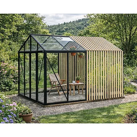 Bloomcabin  Gewächshaus Aluminium Limited Edition mit Accoya-Fusion