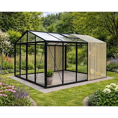Bloomcabin  Gewächshaus Aluminium Limited Edition mit Accoya-Fusion