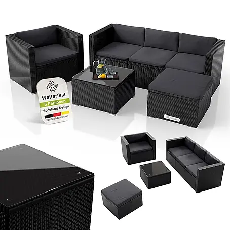 Juskys  Loungemöbel-Set Punta Cana