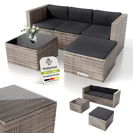 Juskys  Loungemöbel-Set Punta Cana