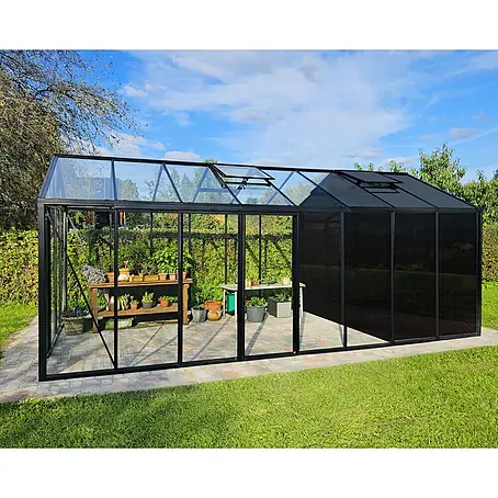 Bloomcabin  Gewächshaus Aluminium Klassik mit mittlerem integrierten Stauraum