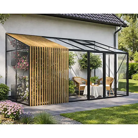 Bloomcabin  Gewächshaus Aluminium Wandgewächshaus mit Accoya-Fusion