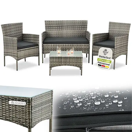 Juskys  Loungemöbel-Set Fort Myers