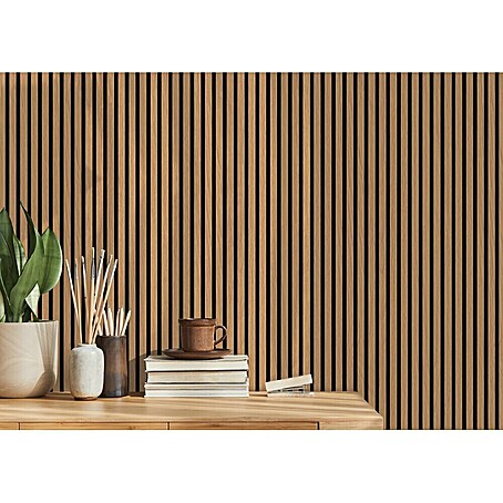 Akoestische panelen  (Natuur Eiken bruin vilt, l x b x d: 2.670 x 572,5 x 19 mm)