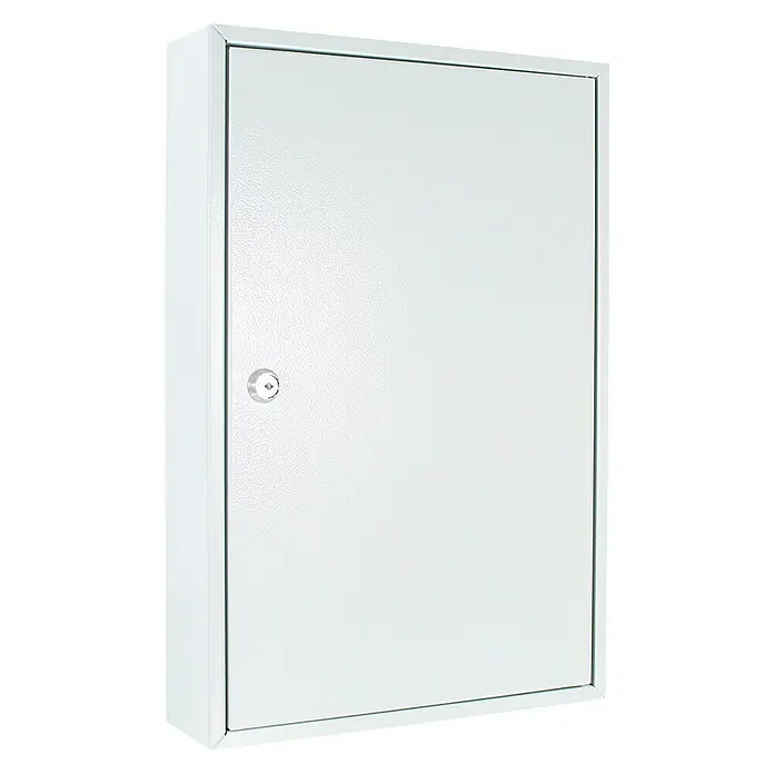 Rottner Schlüsselkasten S 64 - Geeignet für: 64 Schlüssel, L x B x H: 8 x 30 x 45 cm, Zylinderschloss - Weiße abschließbare Erste-Hilfe-Box aus Metall, ideal für sichere Aufbewahrung und schnellen Zugriff auf Notfallmaterialien.
