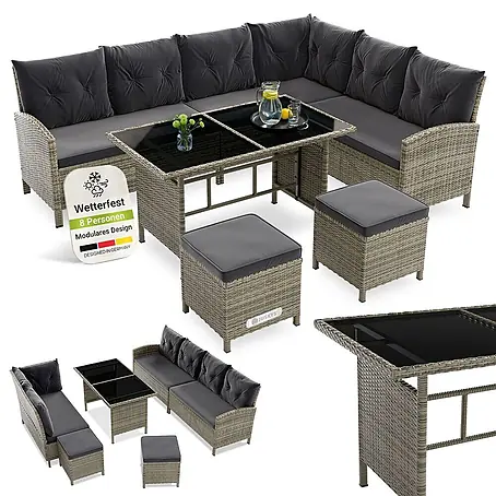 Juskys  Loungemöbel-Set Manacor