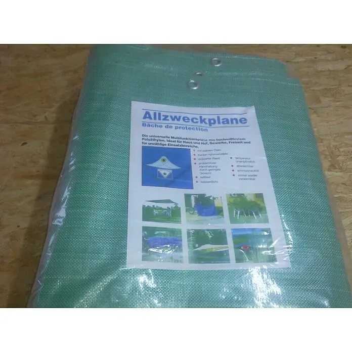 Aquagart Abdeckplane 220 4m x 6m Gewebeplane Abdeckplane - L x B: 4 x 6 m - Verpackte grüne Allzweckplane aus reißfestem Polyäthylen, ideal für Haus, Hof, Gewerbe und Freizeit.