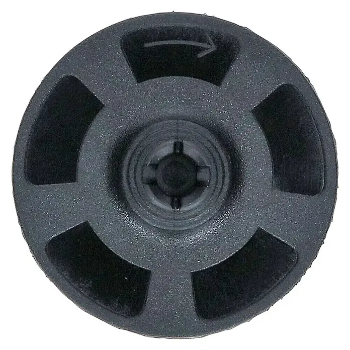Bosch Schleifteller - Durchmesser: 40 mm, 3 Stk. - Schwarzer Drehknopf mit Pfeilmarkierung und zentralem Vierkantanschluss für vielfältige Anwendungen.
