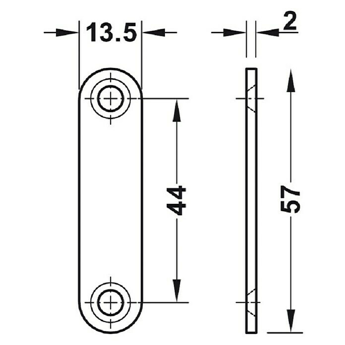 Häfele MagnetverschlussHaftkraft: 4 kg, Zinkdruckguss Front View