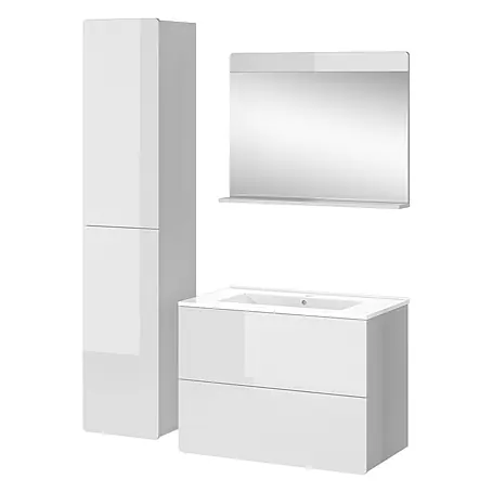 Vicco  Badmöbel-Set Izan Weiß 4 Teile mit Hochschrank