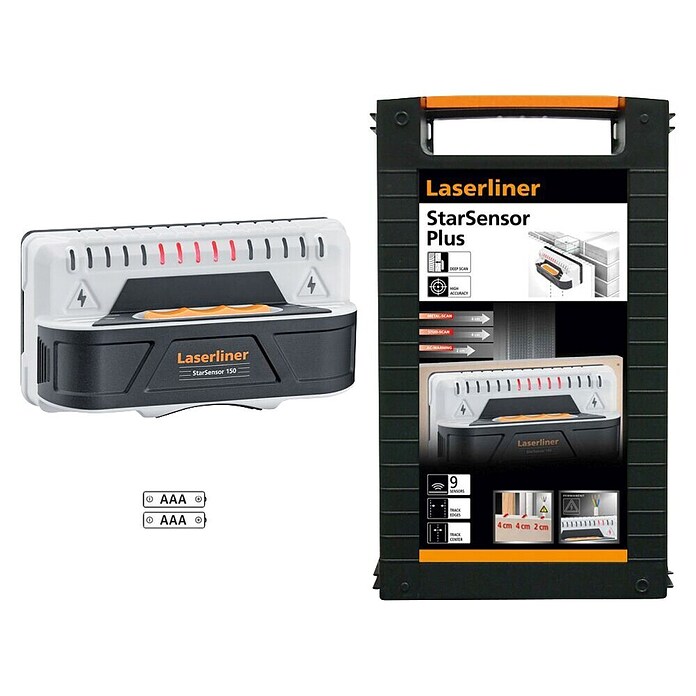 Laserliner Metaal- en leidingdetector StarSensor Plus (l x b x h: 52 x 140 x 74 mm) | BAUHAUS