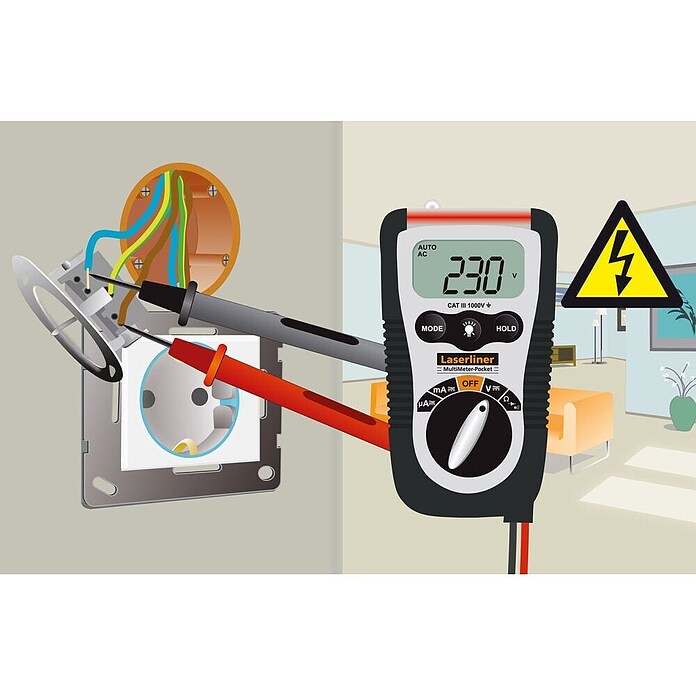 Laserliner Digitale multimeter MultiMeter-Pocket (Akoestisch signaal, IP64) | BAUHAUS